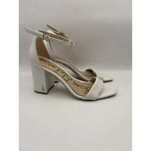Sam Edelman Daniella Block White Leather Heels Women Size 9